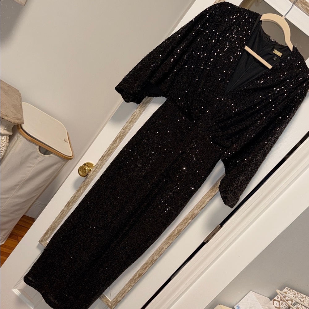 Alexia Admor Black Sequin Midi Dress